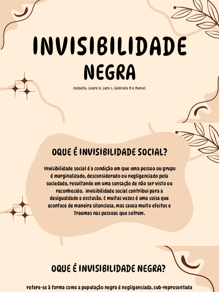 Invisibilidade Social e Negra no Brasil | PDF | Racismo | Discriminação ...