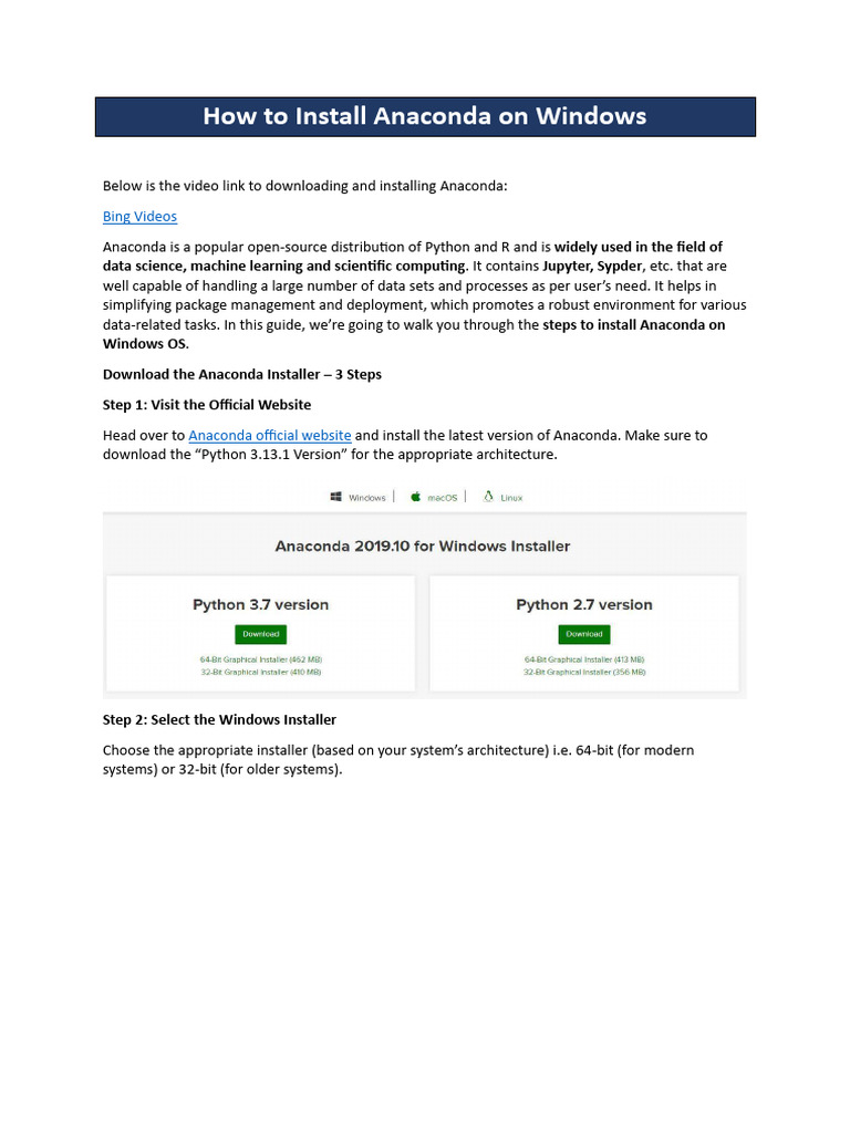 Anaconda Installation Guide | PDF | Installation (Computer Programs ...