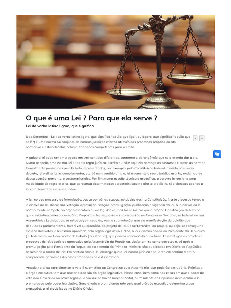 O que é uma Lei e sua Função | PDF | Estatuto | Constituição