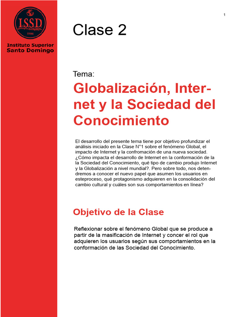 Impacto de Internet en la Sociedad del Conocimiento | PDF | Internet ...