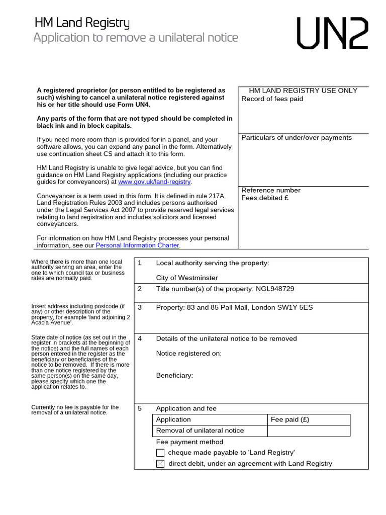 Unilateral Notice Removal Using Form UN4 | PDF | Fraud | Property Law