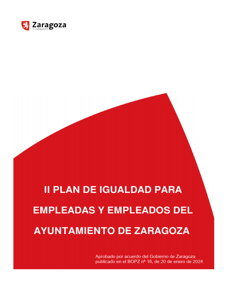 II Plan de Igualdad Ayuntamiento Zaragoza | PDF | Estudios de género ...