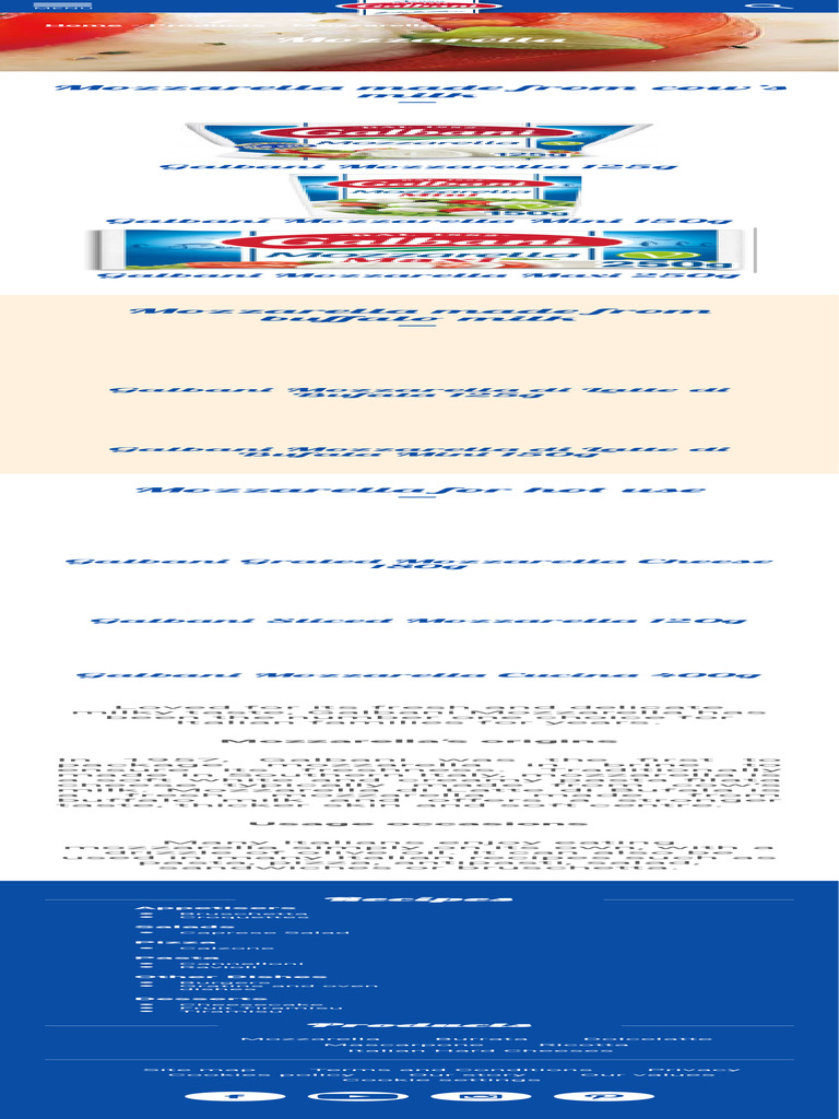 Galbani Mozzarella Varieties And Uses Pdf