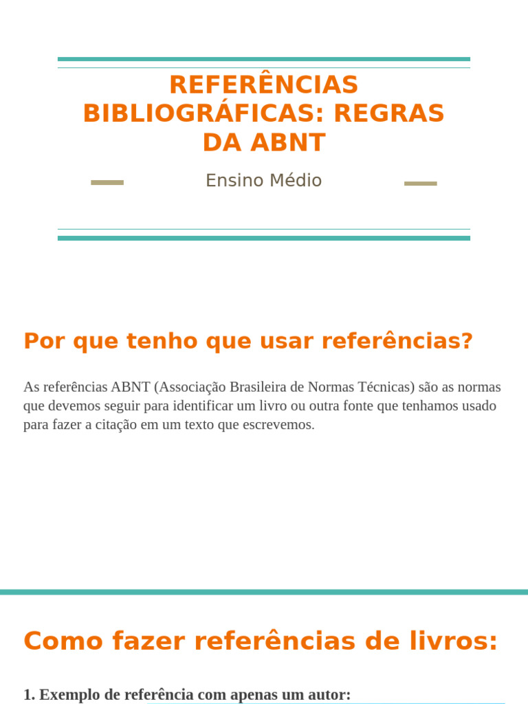 Regras ABNT para Referências Bibliográficas | PDF | Citação | Caixa ...