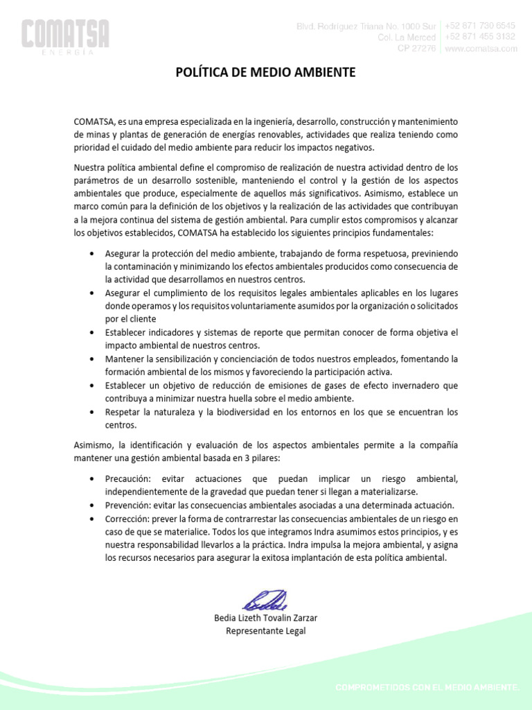 Politica de Medioambiente | PDF | Entorno natural | Desarrollo sostenible