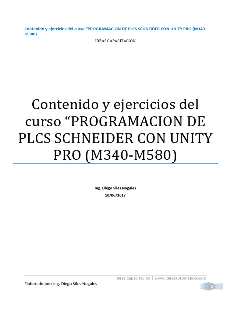 Curso de Programación PLC Schneider Unity Pro | PDF | Controlador ...