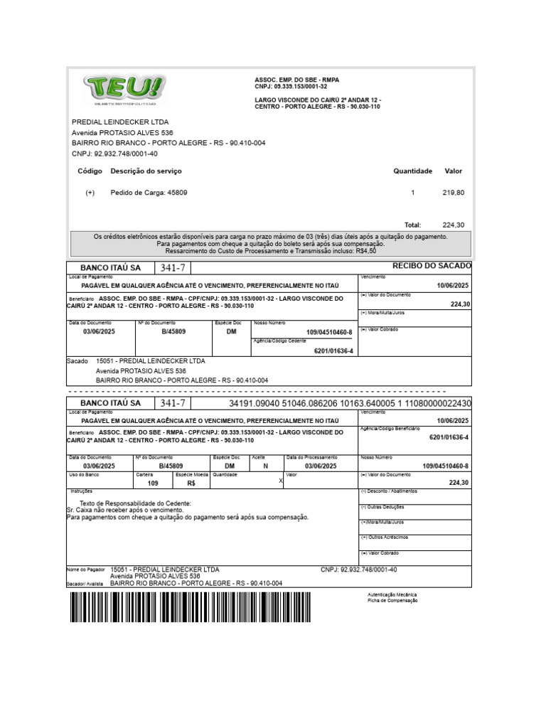 Recibo de Pagamento - Predial Leindecker | PDF | Tecnologia financeira ...