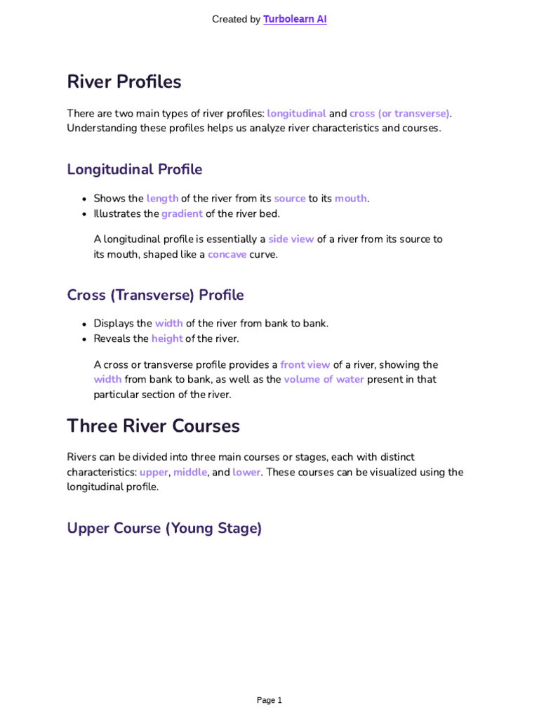 Understanding River Profiles in Geography | PDF | Erosion | River