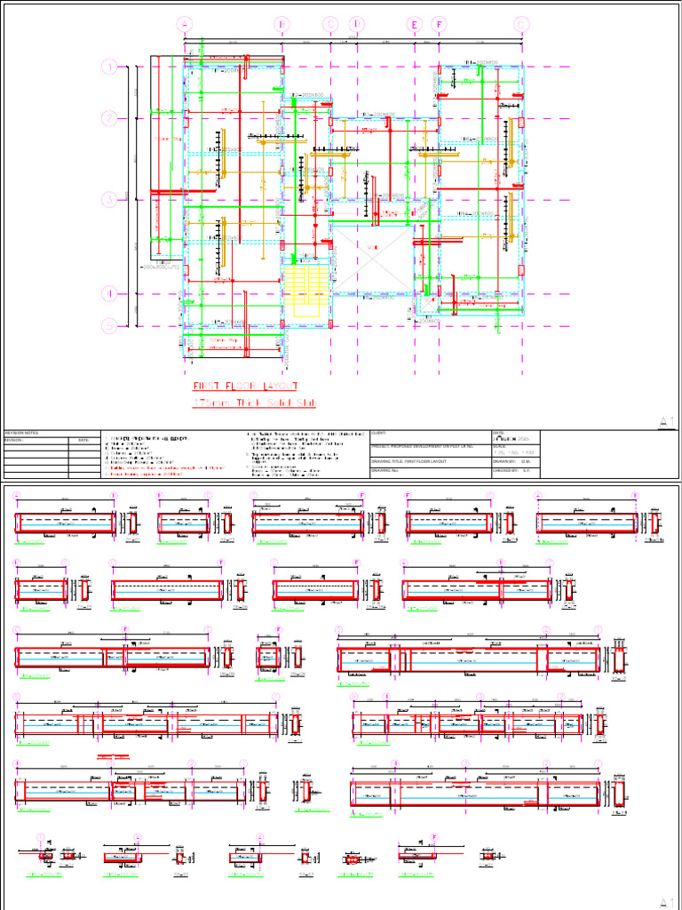 First Floor and Beam Details Layout | PDF