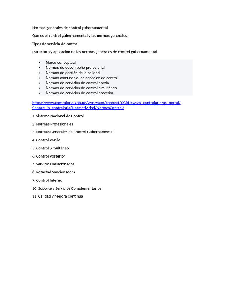 Normas Generales de Control Gubernamental | PDF