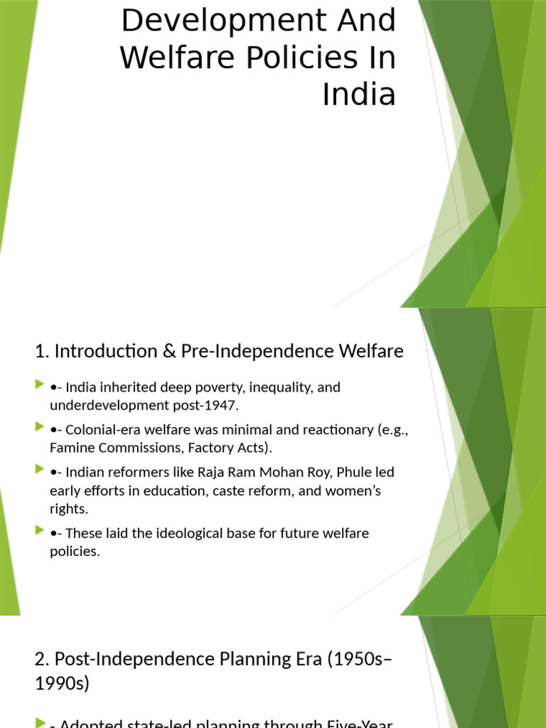 India’s Development and Welfare Policies | PDF | Social Policy | Economies