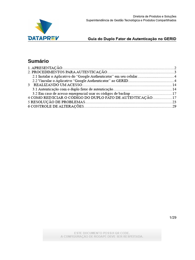 Guia de Autenticação Dupla no GERID | PDF | Autenticação | Aplicativo ...