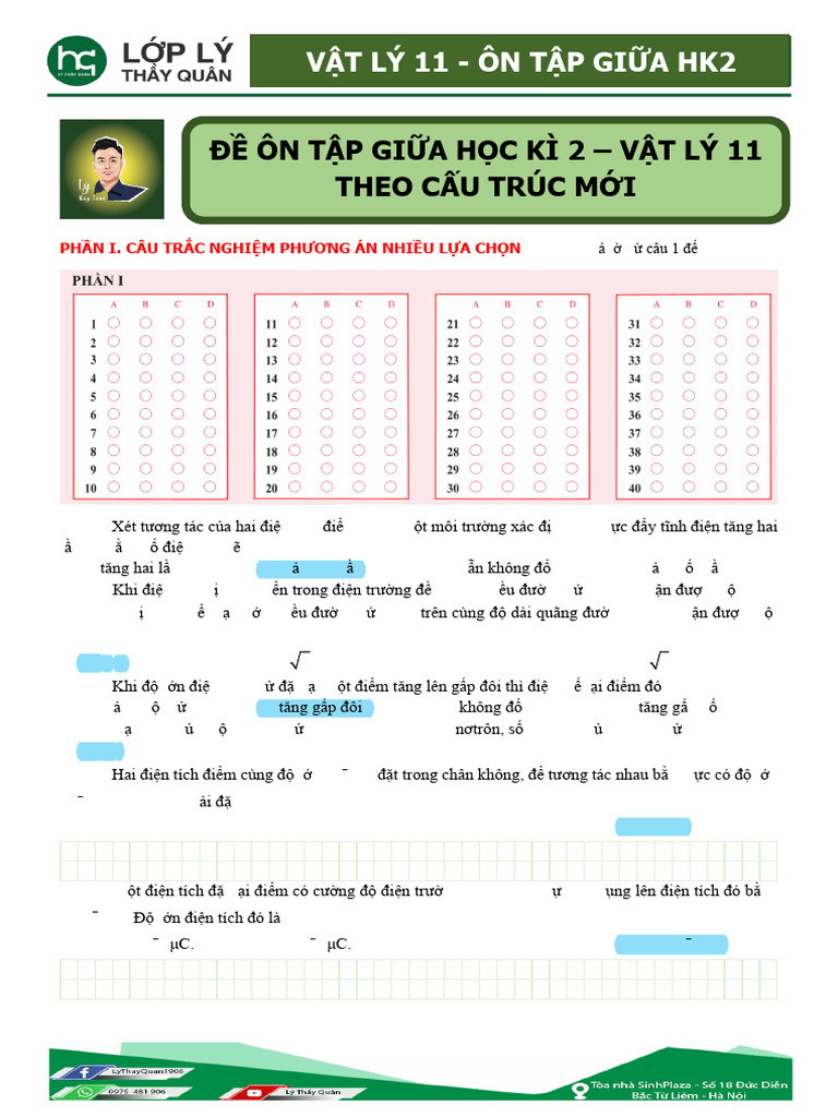 lý 11 gk2 đề 1 | PDF
