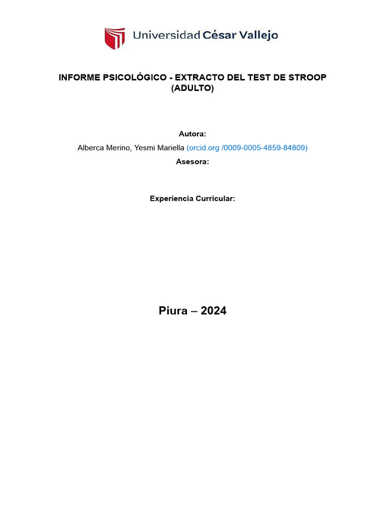 Test Stroop Final | PDF | Autorregulación emocional | Atención