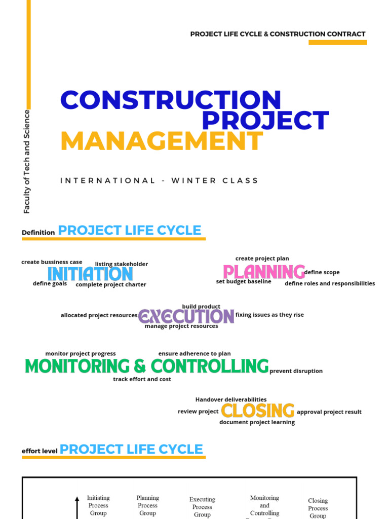 Cm 101 Construction Contract Project Life Cycle Pdf Project