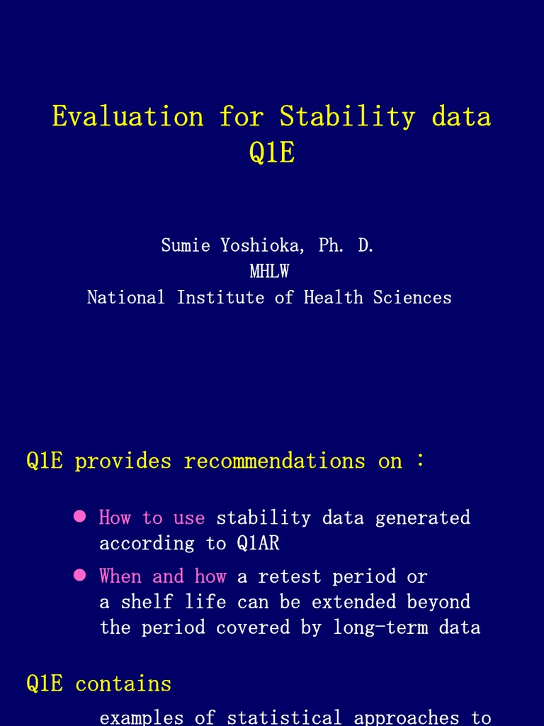 Q1E Guidelines for Stability Data Evaluation | PDF | Shelf Life ...