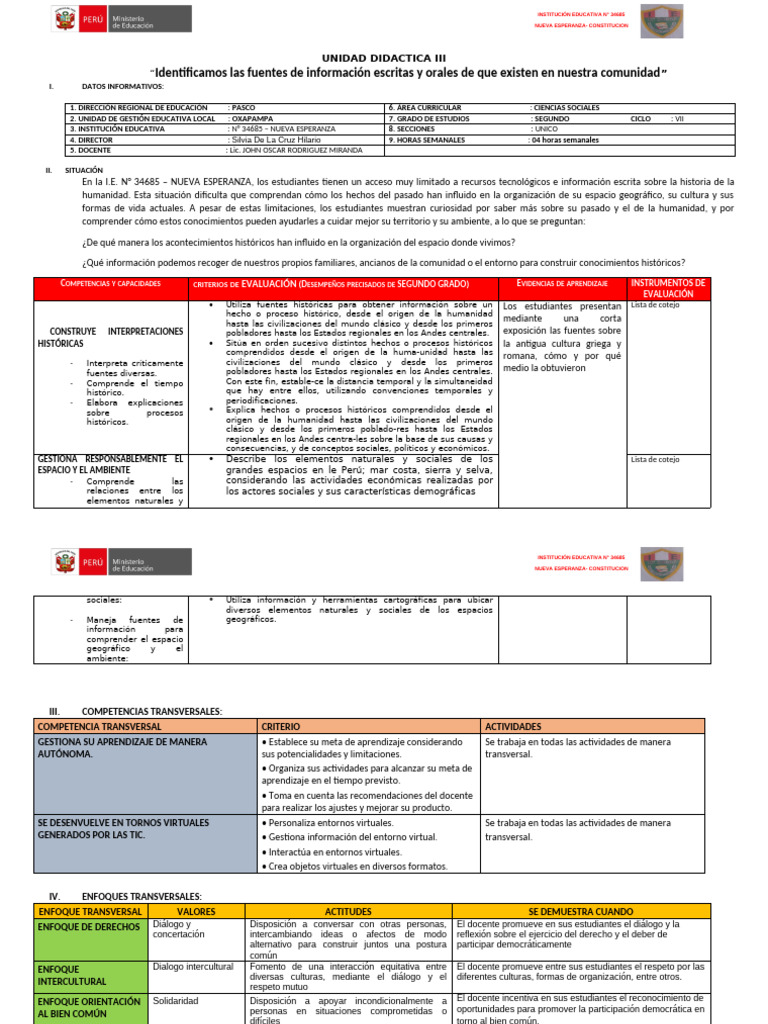 Unidad Iii 2 CCSS | PDF | Maestros | Imperio Inca