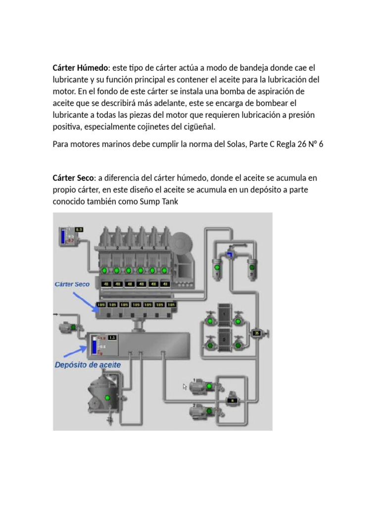 Diferencias entre cárter seco y húmedo | PDF