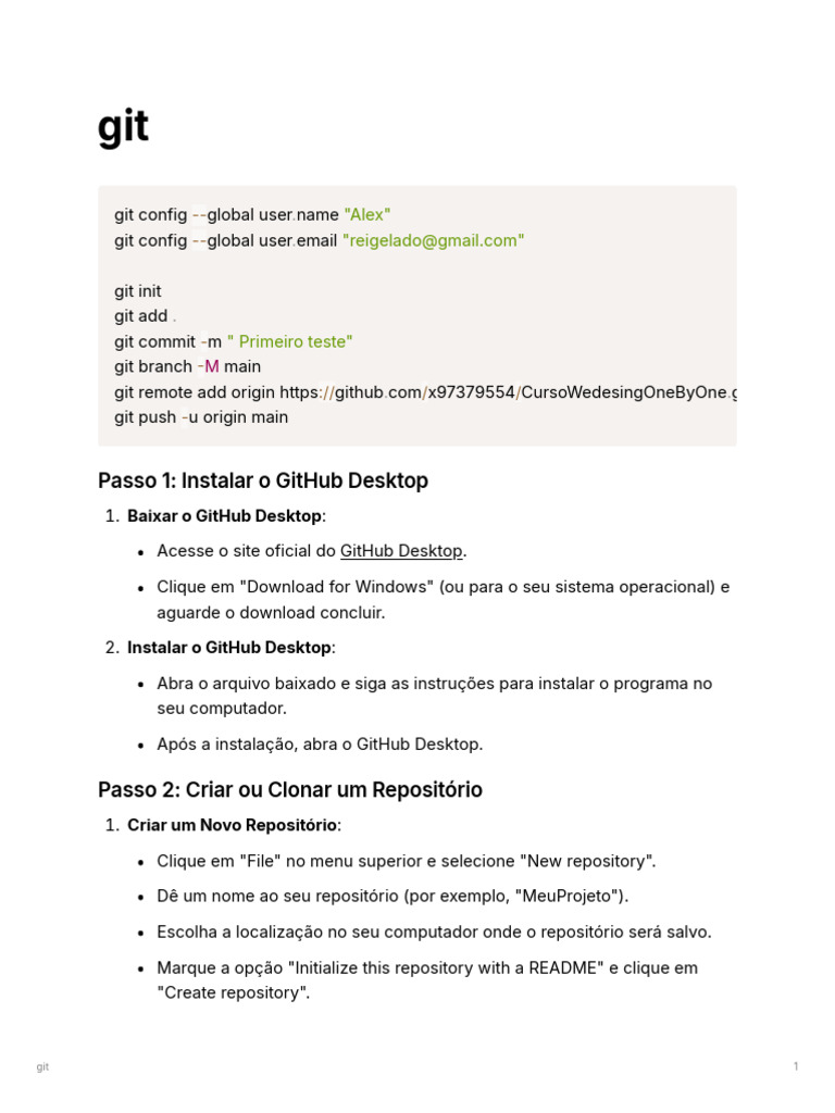 Guia Prático para Usar GitHub Desktop | PDF | Software de sistema ...