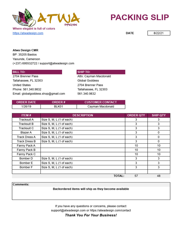 Packing Slip - PackingSlip - 3 | PDF