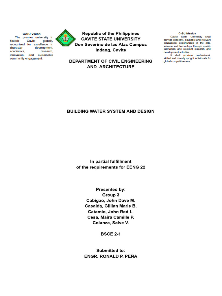 Group 3 - Building Water System and Design | PDF | Pump | Valve