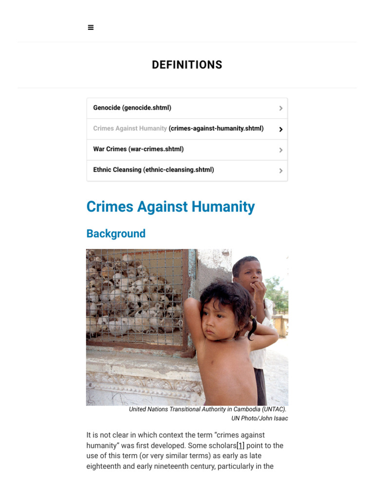 Understanding Crimes Against Humanity | PDF | Crimes Against Humanity ...