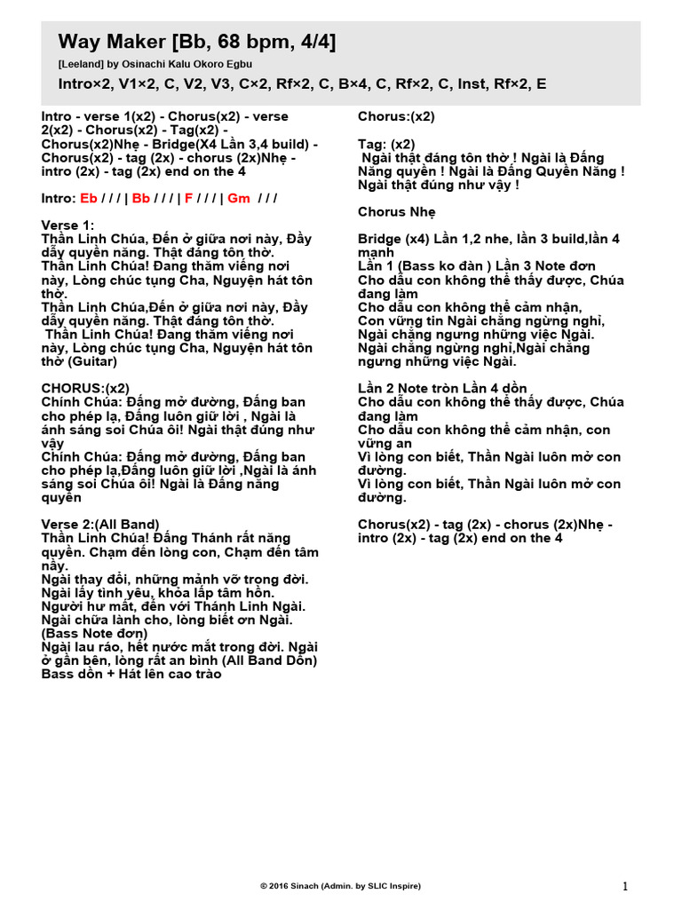 Way Maker - BB | PDF