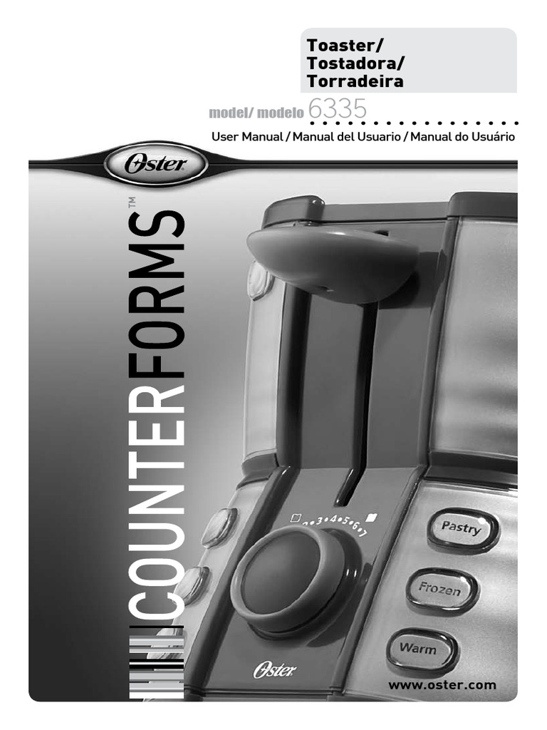 Oster Toaster User Manual Guide | PDF | Ac Power Plugs And Sockets | Breads