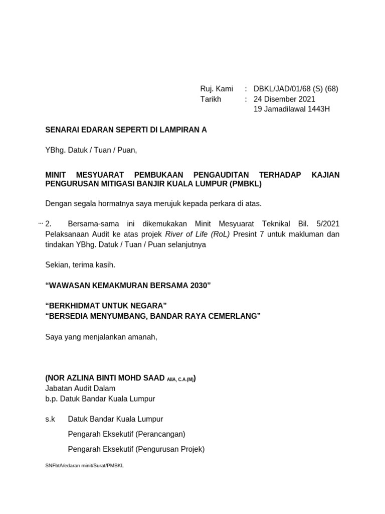 Surat Edaran Minit | PDF
