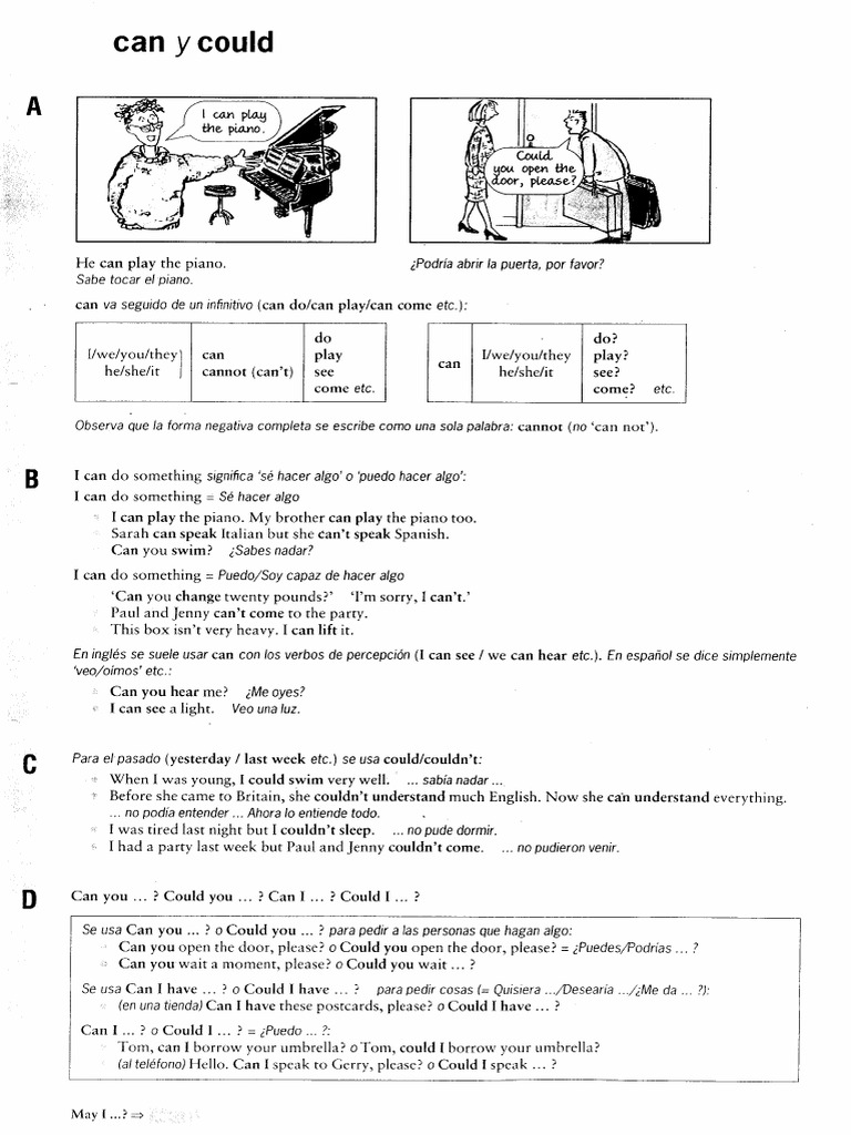 Answers Unit 32 Can Could Review | PDF