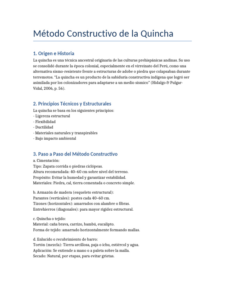 Metodo_constructivo_quincha | PDF | Lima (Material) | Ingeniería de ...