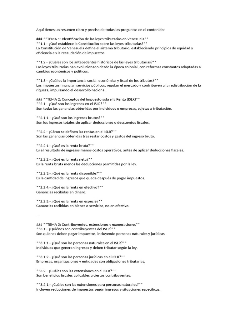 Leyes Tributarias y ISLR en Venezuela | PDF | Impuestos | Impuesto ...