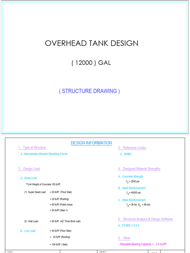 Overhead Tank Design Details (12000 GAL) | PDF | Beam (Structure ...