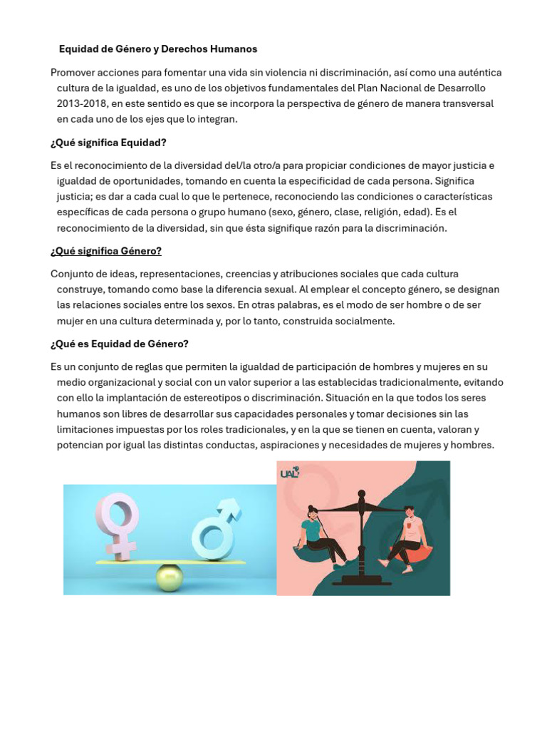 Equidad de Género y Derechos Humanos | PDF
