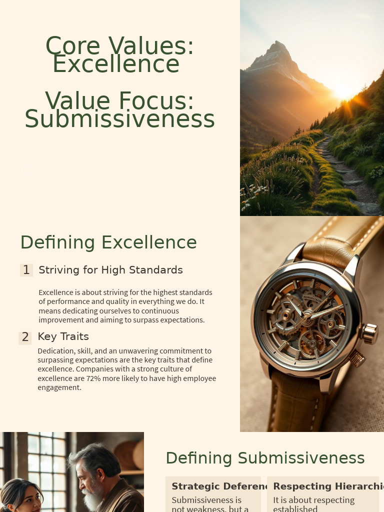 Core Values Excellence and Submissiveness | PDF