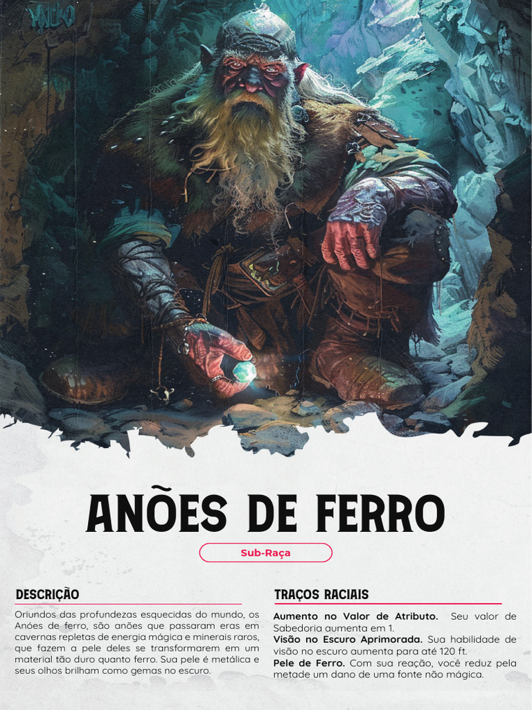 Anões de Ferro: Características e Sub-Raça | PDF