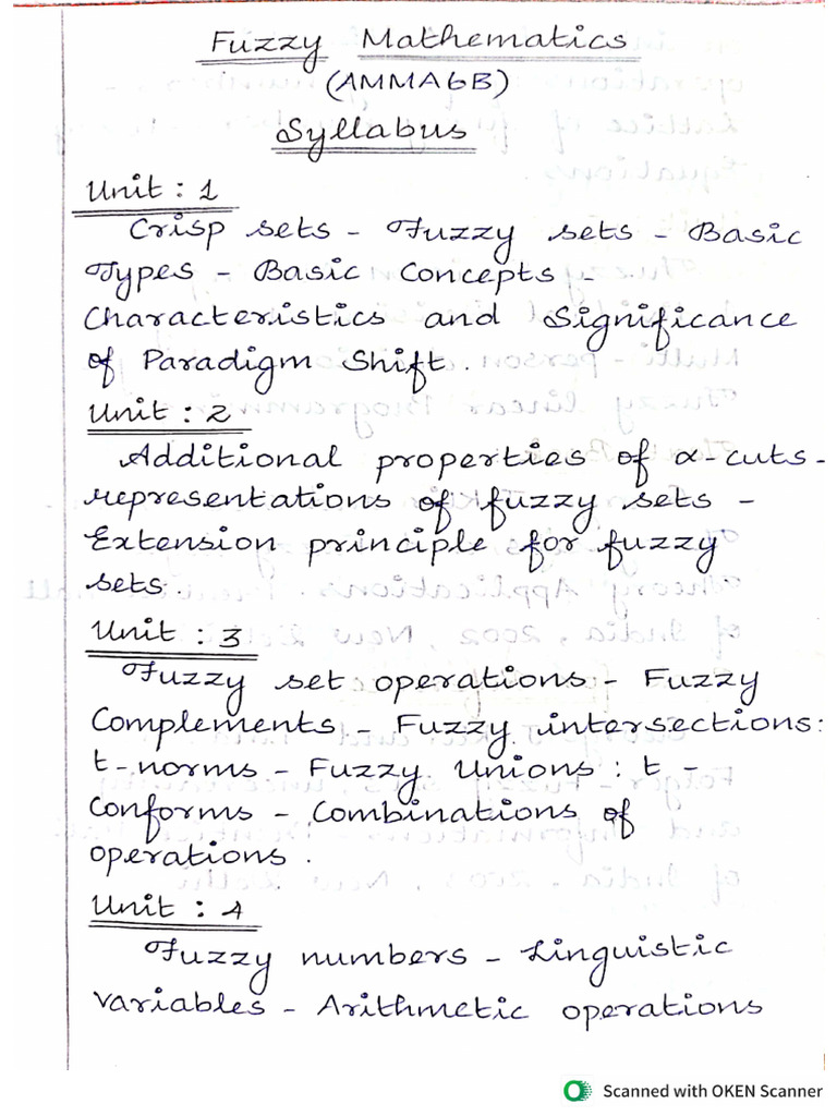 Fuzzy Mathematics Unit 1 | PDF
