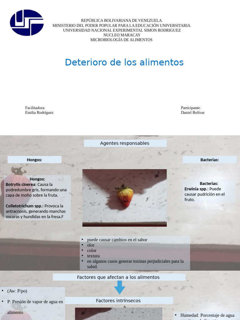 Deterioro de Alimentos y Microorganismos | PDF | Alimentos | Agua