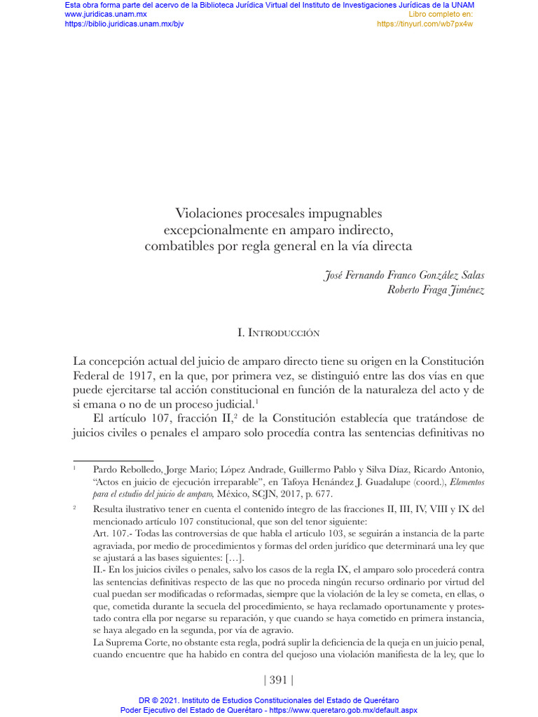 Amparo indirecto y violaciones procesales | PDF | Caso de ley | Derecho ...