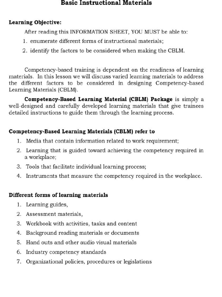 Finals Lesson 2 CBLM | PDF