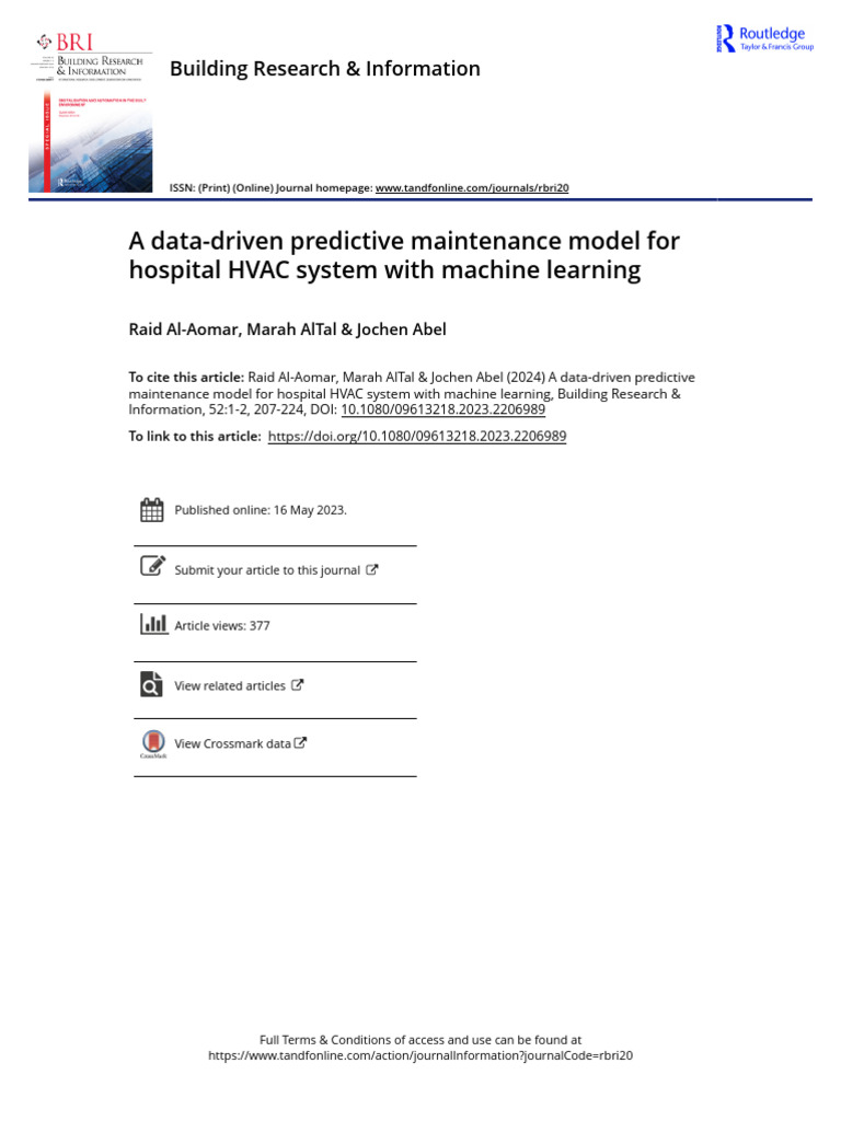 Predictive Maintenance for Hospital HVAC | PDF | Machine Learning ...