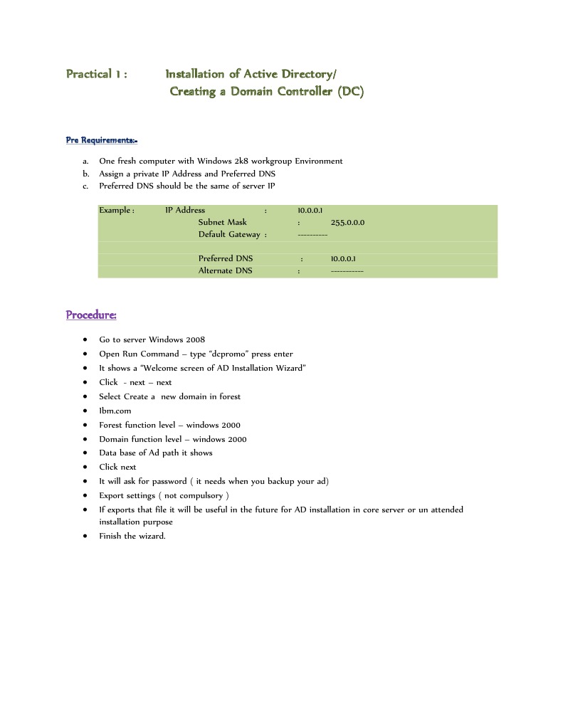 Active Directory Installation Guide | PDF | Business | Computers