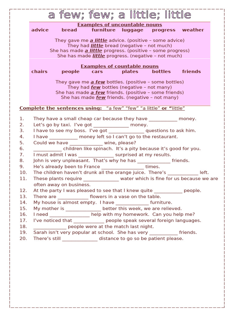 Nok Few A Few Little A Little Grammar Guides Pdf