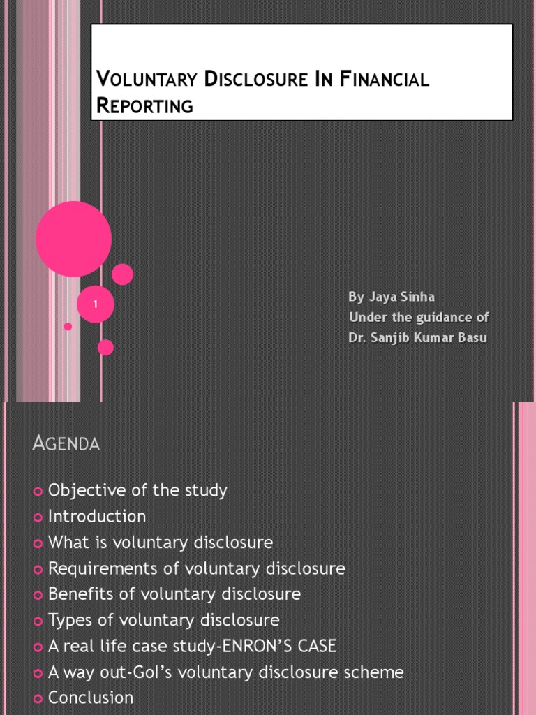 Voluntary Disclosure in Financial Reporting | PDF | Investor ...