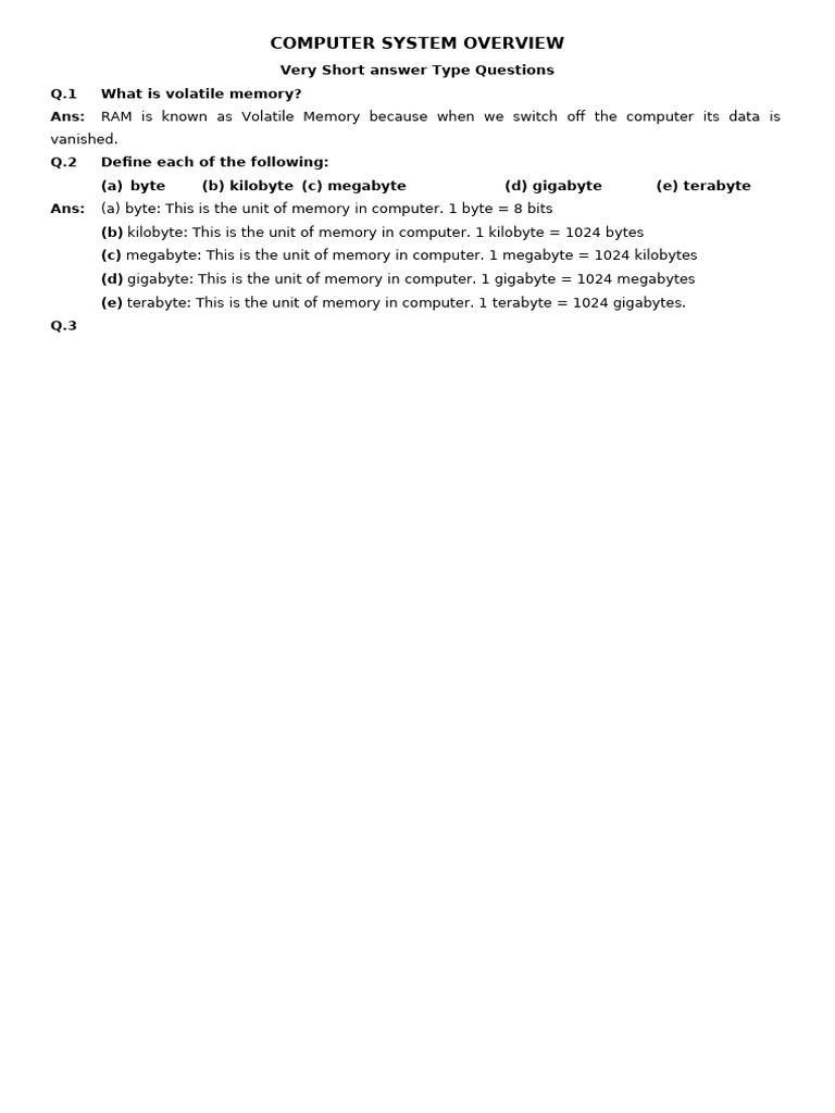 COMPUTER SYSTEM OVERVIEW Chapter-1 | PDF | Computer Data Storage ...