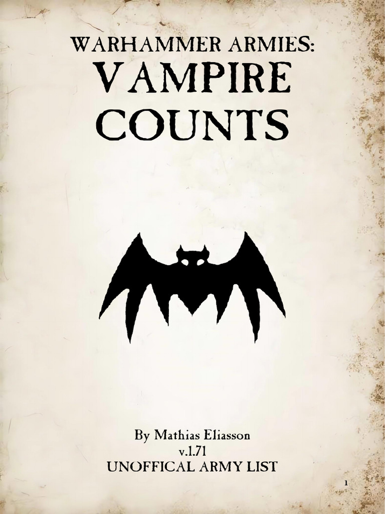 Vampire Counts Army List Guide | PDF | Armour | Vampires
