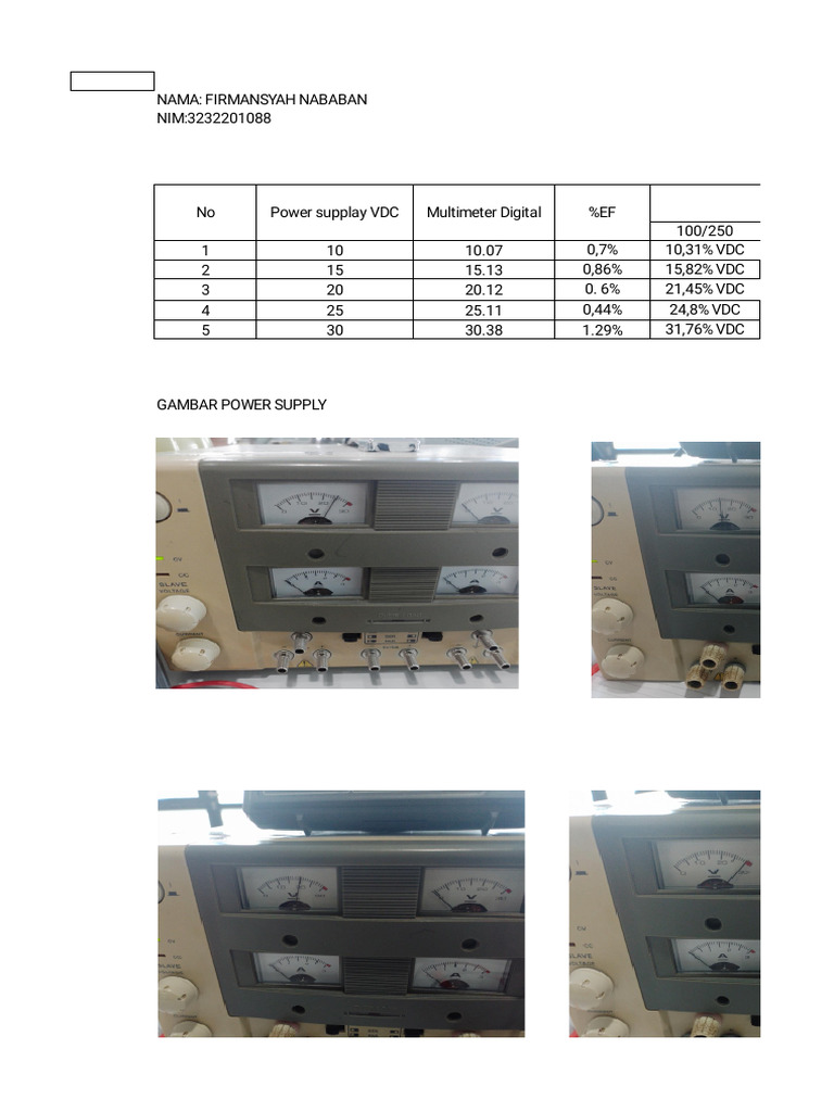 Analisis Error Multimeter Digital dan Analog | PDF