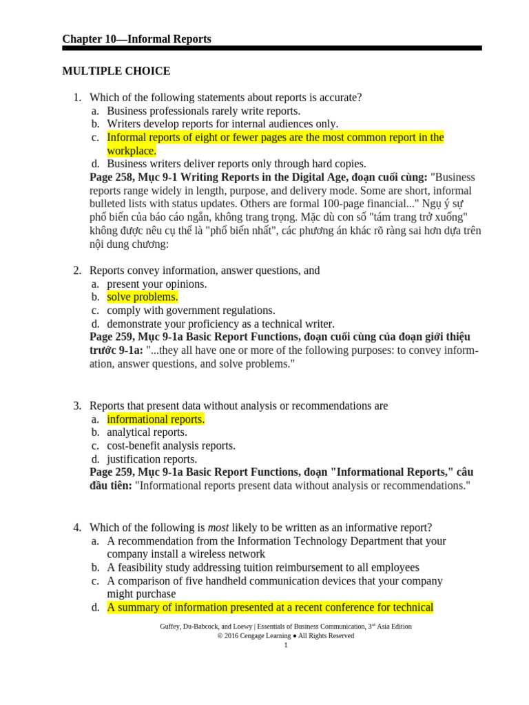 Understanding Informal Report Strategies | PDF