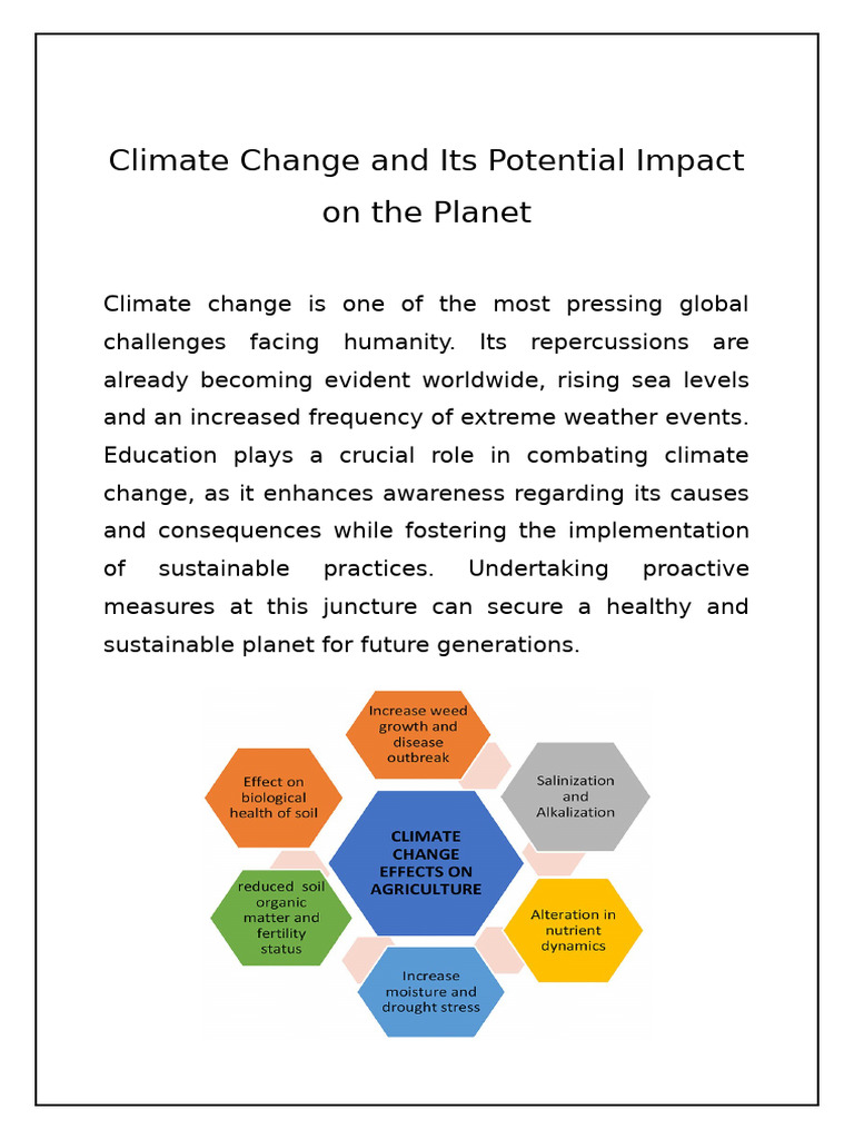 Climate Change and Its Potential Impact On The Planet | PDF