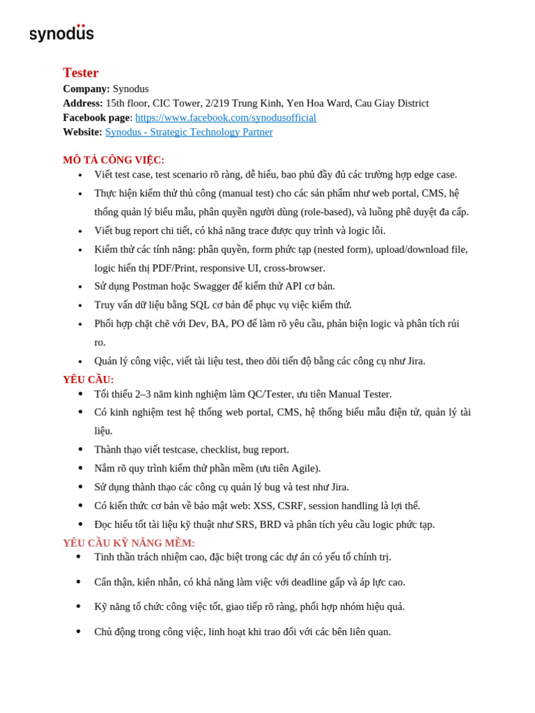 (Synodus) Tester (BFSI) | PDF